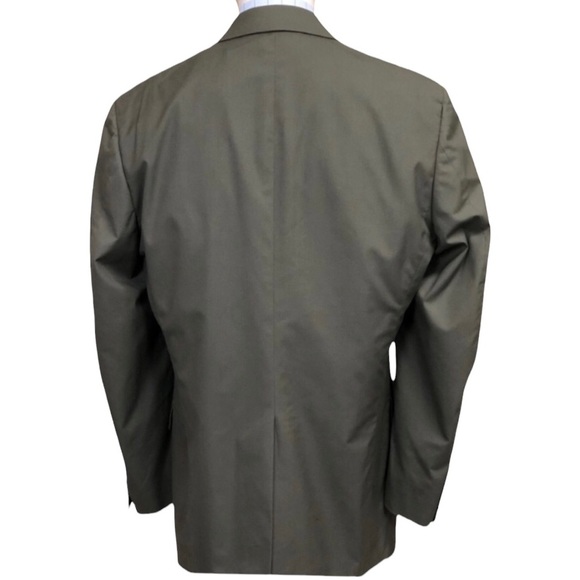 Brooks Brothers Men 2 Button Blazer 43L Gray Olive - Picture 3 of 7